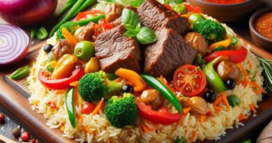 وصفة مقلوبة الأرز بلحم العجل والخضار: طريقة سهلة ولذيذة لتحضير وجبة شهية ومغذية